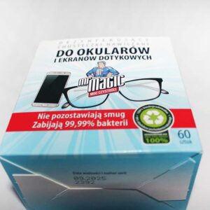 Серветки дезінфекційні для окулярів і сенсорних екранів Mr Magic, Польща (60 шт.)