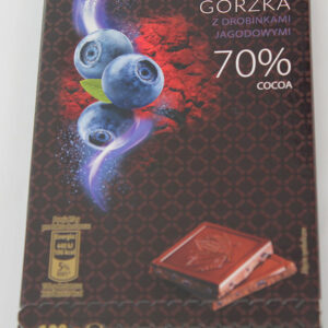 Шоколад чорний з гранулами чорниці Luximo Czekolada Gorzka, 70% какао, Польща (100 г)