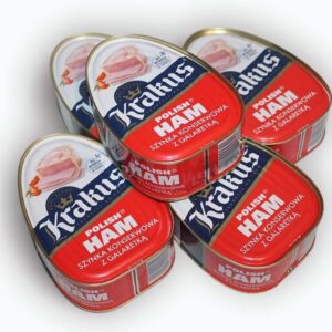 Комплект из пяти. Ветчина консервированная Krakus Polish Ham, Польша (455 г)