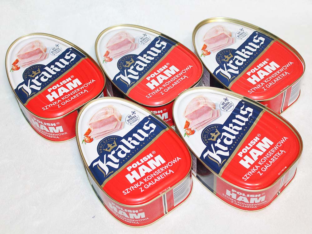 Комплект из пяти. Ветчина консервированная Krakus Polish Ham, Польша (455 г) — изображение 3